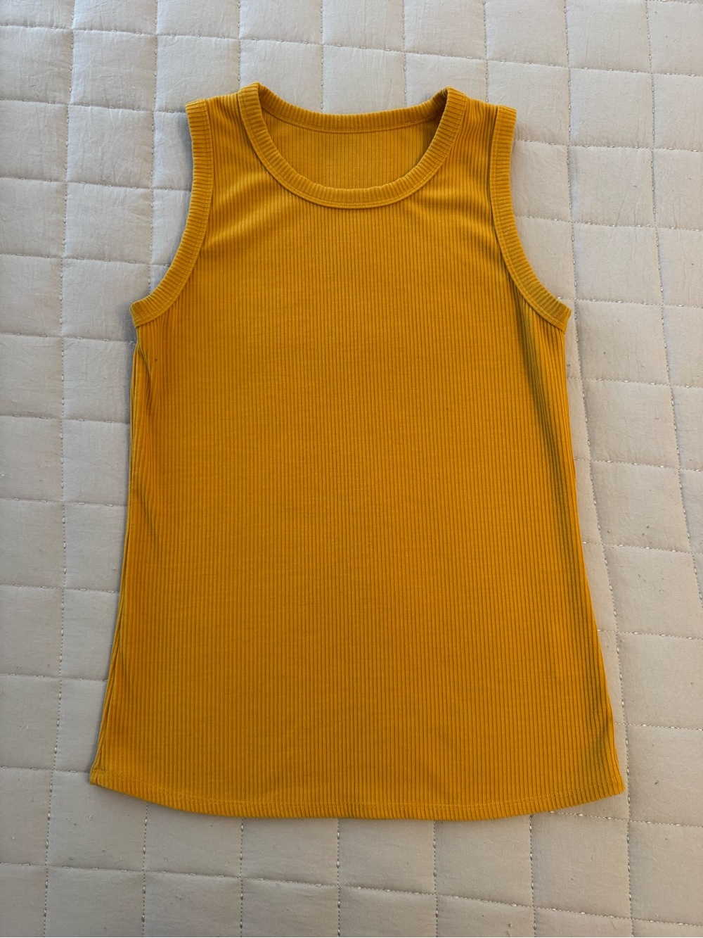 WOOLX Raegan Ribbed Tank Top - Marigold - Picture 2 of 3